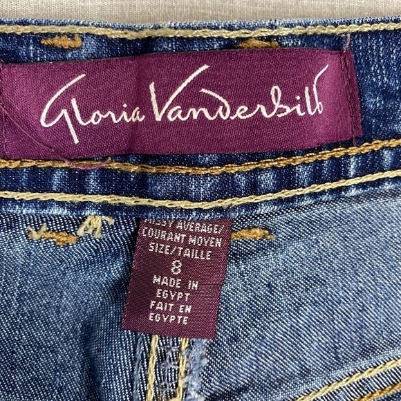 Gloria Vanderbilt High Rise Straight Leg Mom Jeans Sz 8 Average Blue - Picture 6 of 11